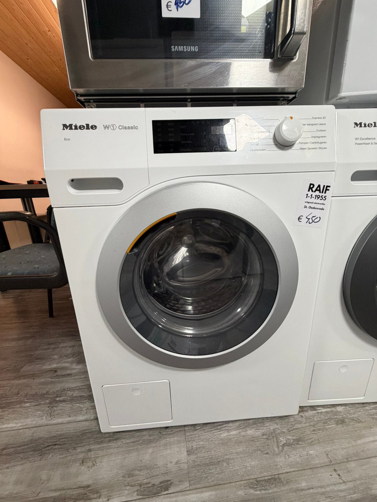 Miele W1 Wasmachines Op Voorraad Zo Goed Als Nieuw, Ophalen of Verzenden, Zo goed als nieuw, Voorlader, 85 tot 90 cm