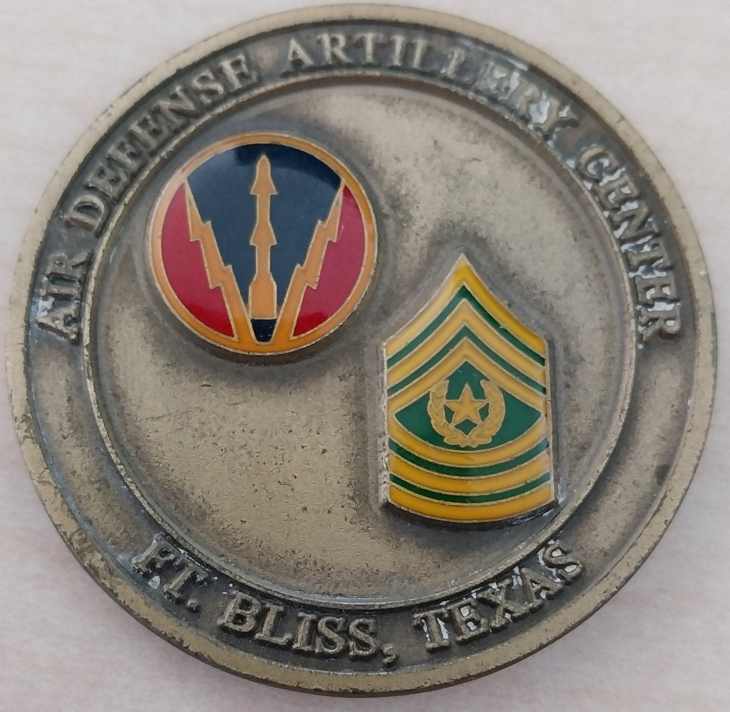 penning coin Air Defense Artillery Center Fort Bliss Texas, Ophalen of Verzenden, Landmacht, Nederland, Lintje, Medaille of Wings
