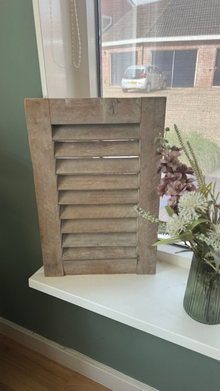 Decoratieve houten luiken - set van 2 - bruin/grijs, Hout, Meerkleurig, Ophalen of Verzenden, Landelijk