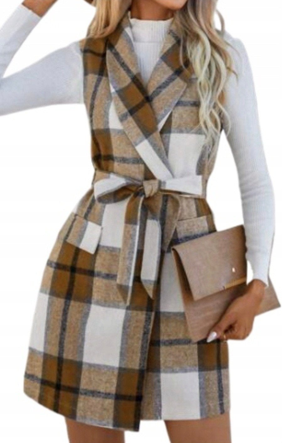 gilet jurkje. S, Verzenden, Beige, Zo goed als nieuw, Maat 36 (S)