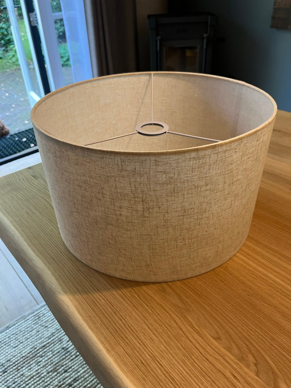 Nieuwe Linnen lampenkap 2x Ø40 cm - Beige, Overige typen, Beige, Rond, Nieuw