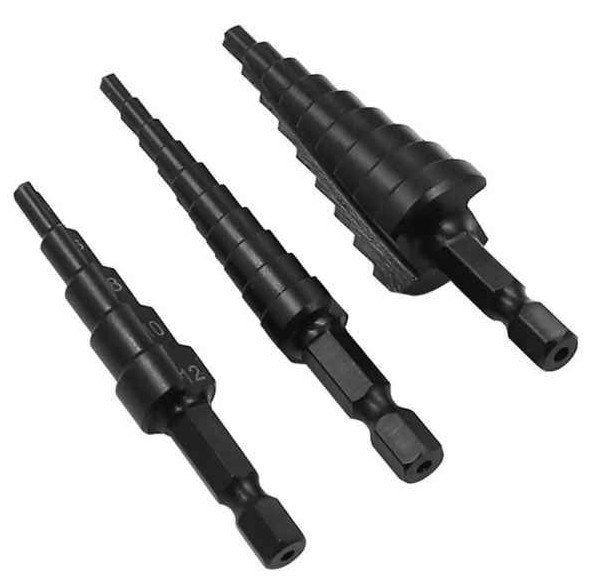 Set 3 HSS Spiraalboor Stappenboren 4-12/4-20/3-12mm - nieuw, Ophalen of Verzenden, Nieuw, Overige typen, Overige merken