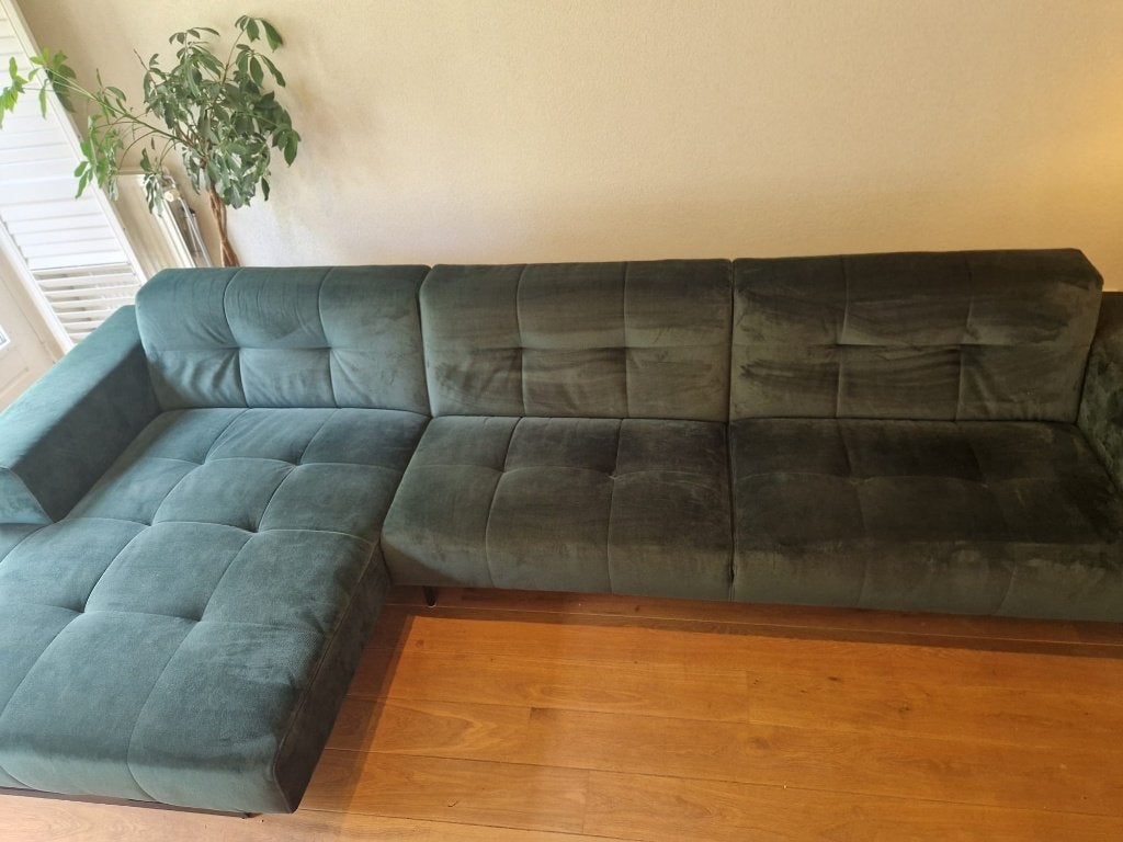 Zo goed als nieuwe hoekbank Table du Sud met hoog zitcomfort, Ophalen, Hoekbank, 300 cm of meer, 75 tot 100 cm