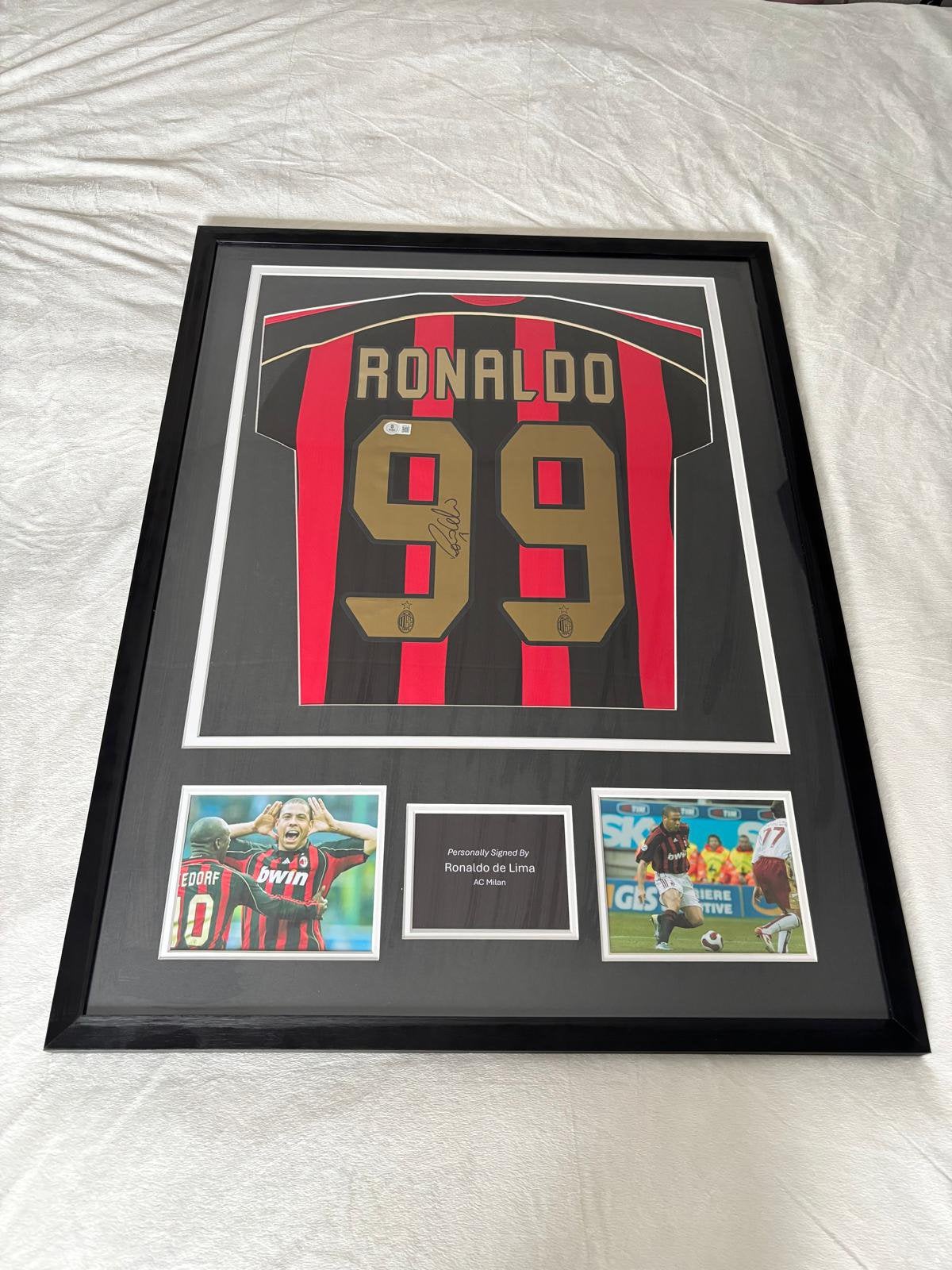 Gesigneerd Ronaldo Nazário shirt | Beckett COA | Ingelijst, Verzamelen, Sportartikelen en Voetbal, Ophalen, Zo goed als nieuw