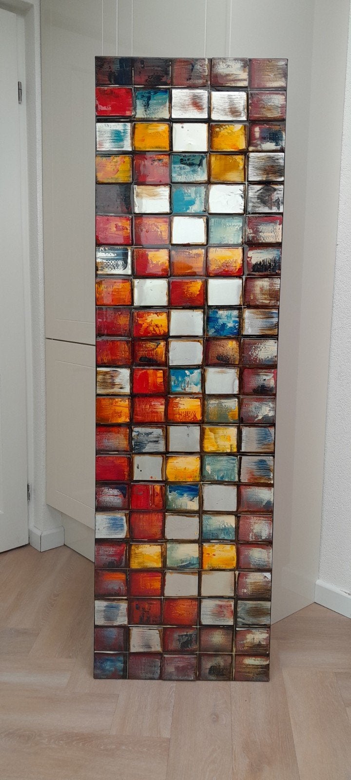 Abstract schilderij met reliëf - 171x50 cm, Ophalen