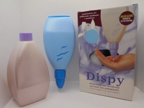 ZEEPDISPENSER BLAUW WAND DISPY + HANDZEEP 100% NATUURLIJK, Dispy, -, Blauw, Overige merken