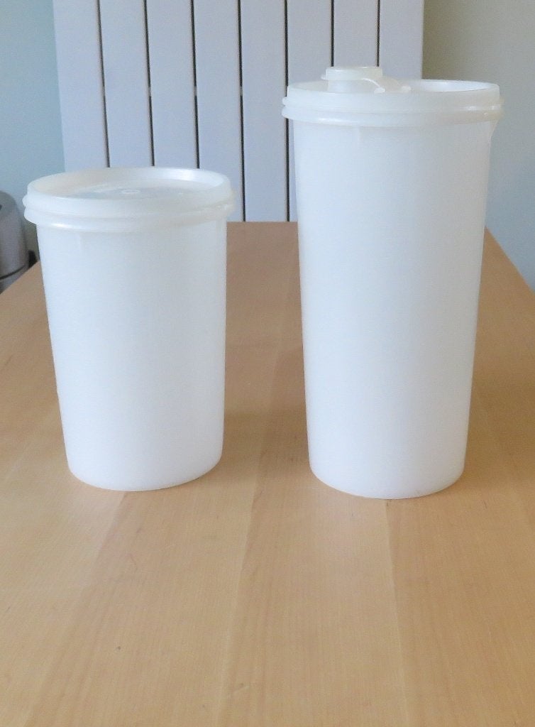 Tupperware Voorraadbussen met Deksel Retro/Vintage, Ophalen, Gebruikt, Wit, Bus of Trommel