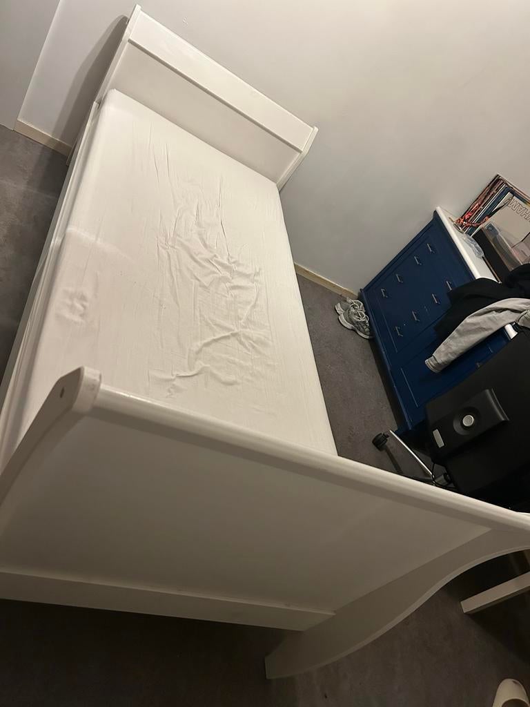 Gratis - Houten eenpersoonsbed inclusief lattenbodem, Ophalen, Gebruikt, 90 cm, Eenpersoons