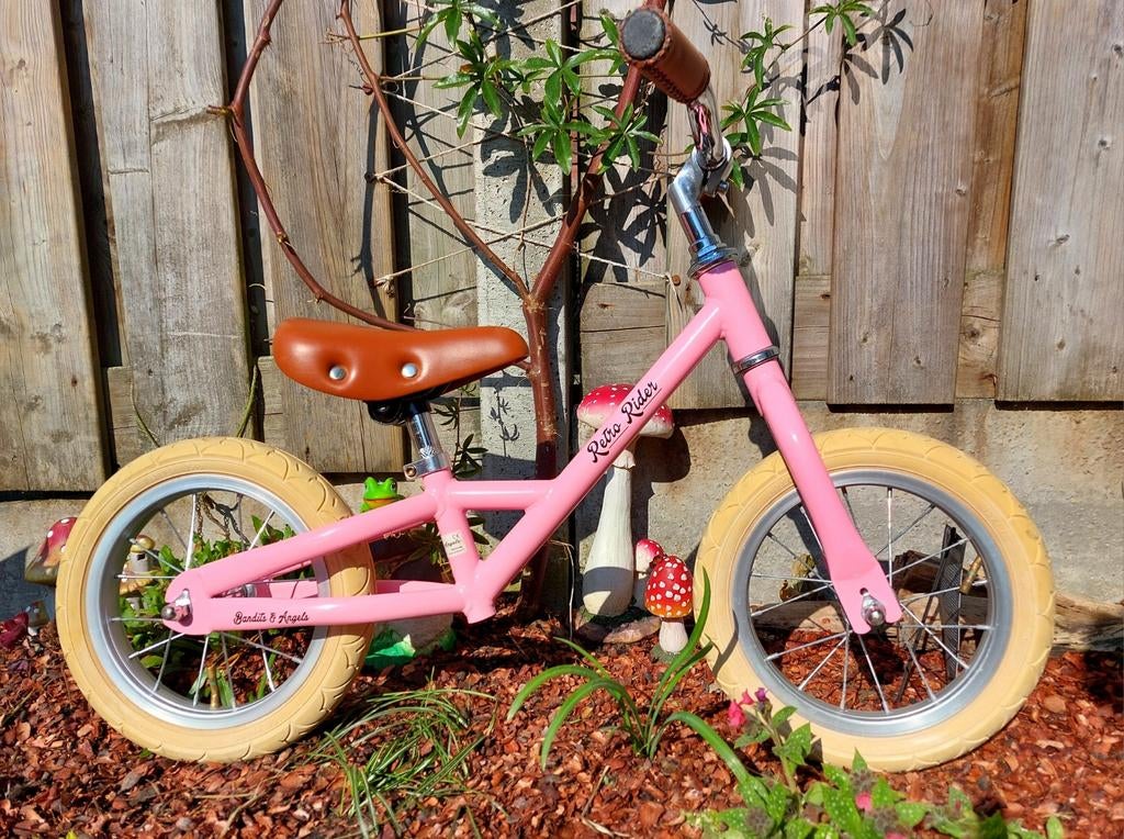 Roze Bandits & Angels Retro Rider loopfiets, Ophalen, Zo goed als nieuw, Loopfiets