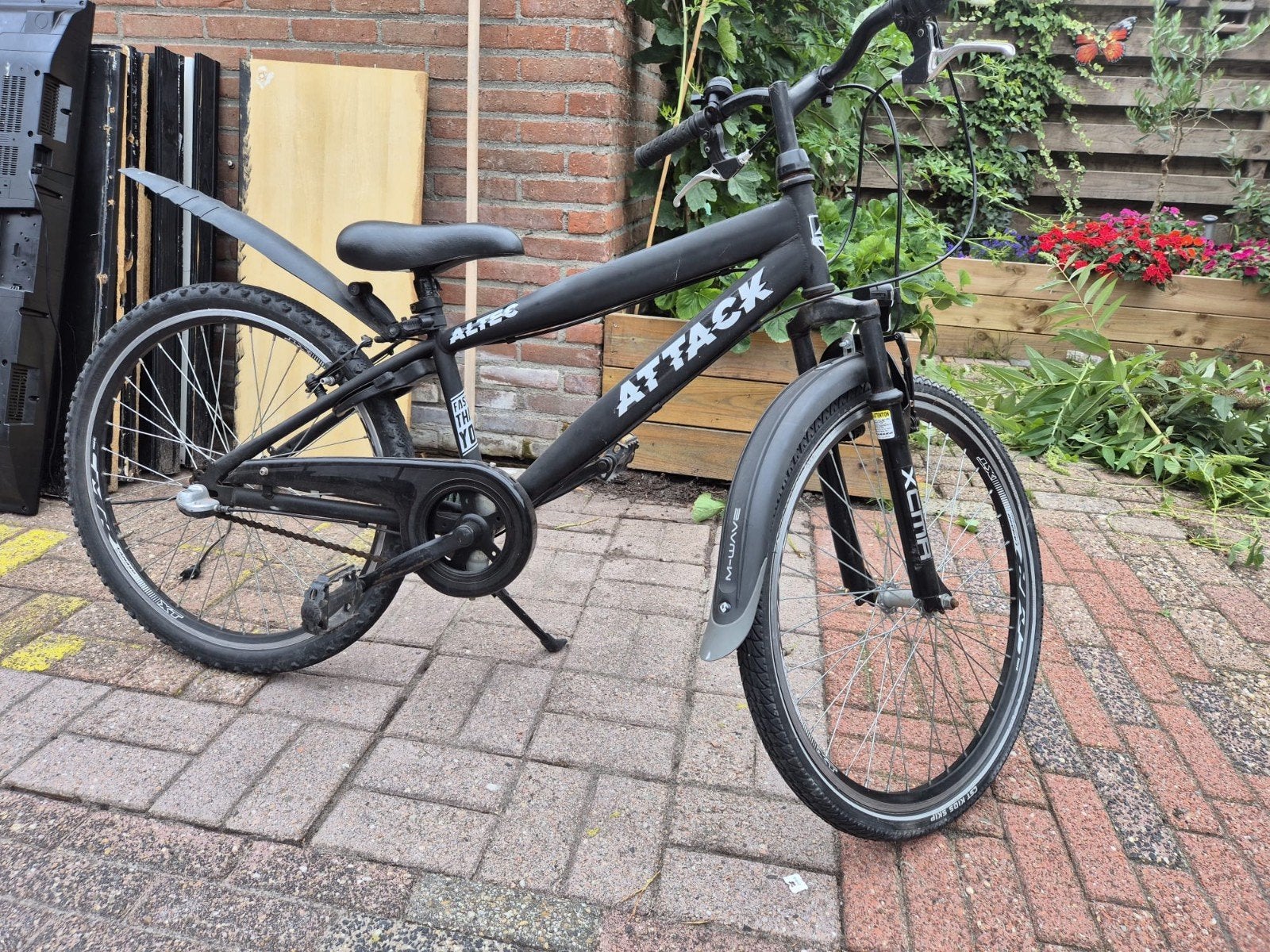 Altec Attack Mountainbike - Zwart 24 inch, Gebruikt, Velgrem, Versnellingen, Minder dan 49 cm