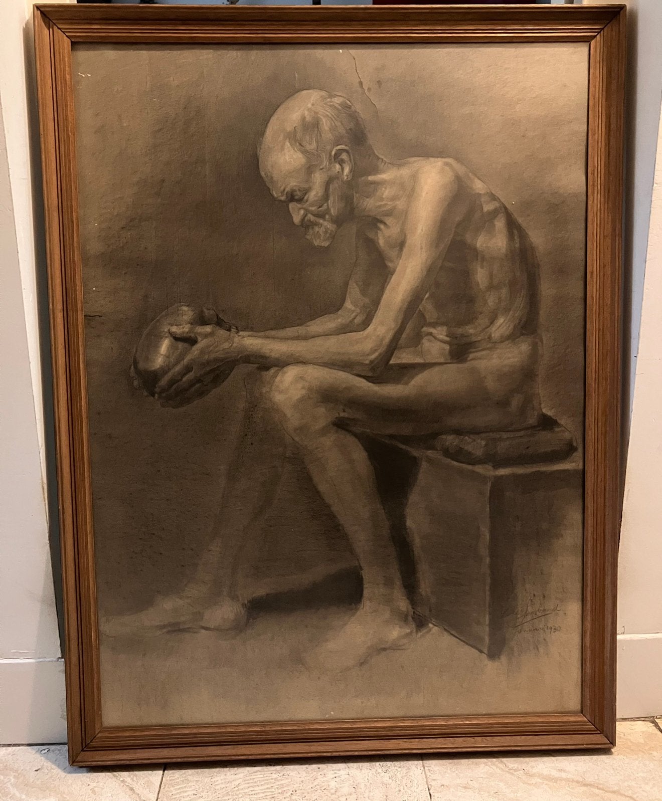 Kees Strooband Museale Potloodtekening 1930, Ophalen, Tekening, Potloodtekening, Gesigneerd