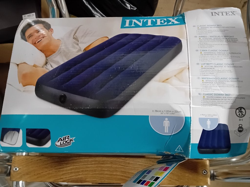 Intex classic downy luchtbed, Ophalen of Verzenden, Zo goed als nieuw, 1-persoons