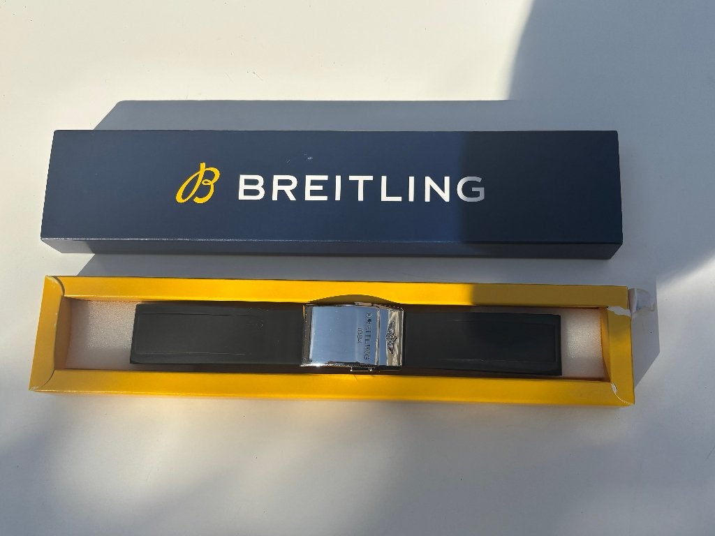 Breitling rubber horlogeband met originele Breitling gesp, Staal, Breitling, Polshorloge, Overige materialen