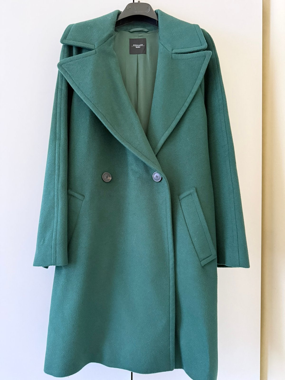 Weekend MaxMara groene oversize jas - maat 36, Kleding | Dames, Jassen | Winter, Ophalen of Verzenden, Zo goed als nieuw, Maat 36 (S)