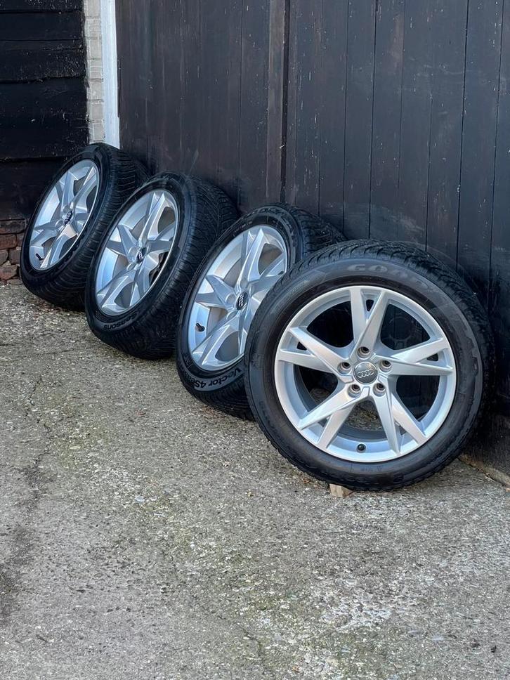 Originele Audi a4 velgen 5x112 all-season set 7mm goodyear, Auto-onderdelen, Niet ingevuld, Gebruikt, Banden en Velgen, Niet ingevuld