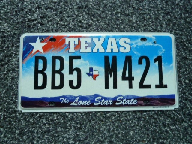Kentekenplaat licenseplate Texas no. 6 USA, Verzamelen, Verzenden, Gebruikt, Auto's