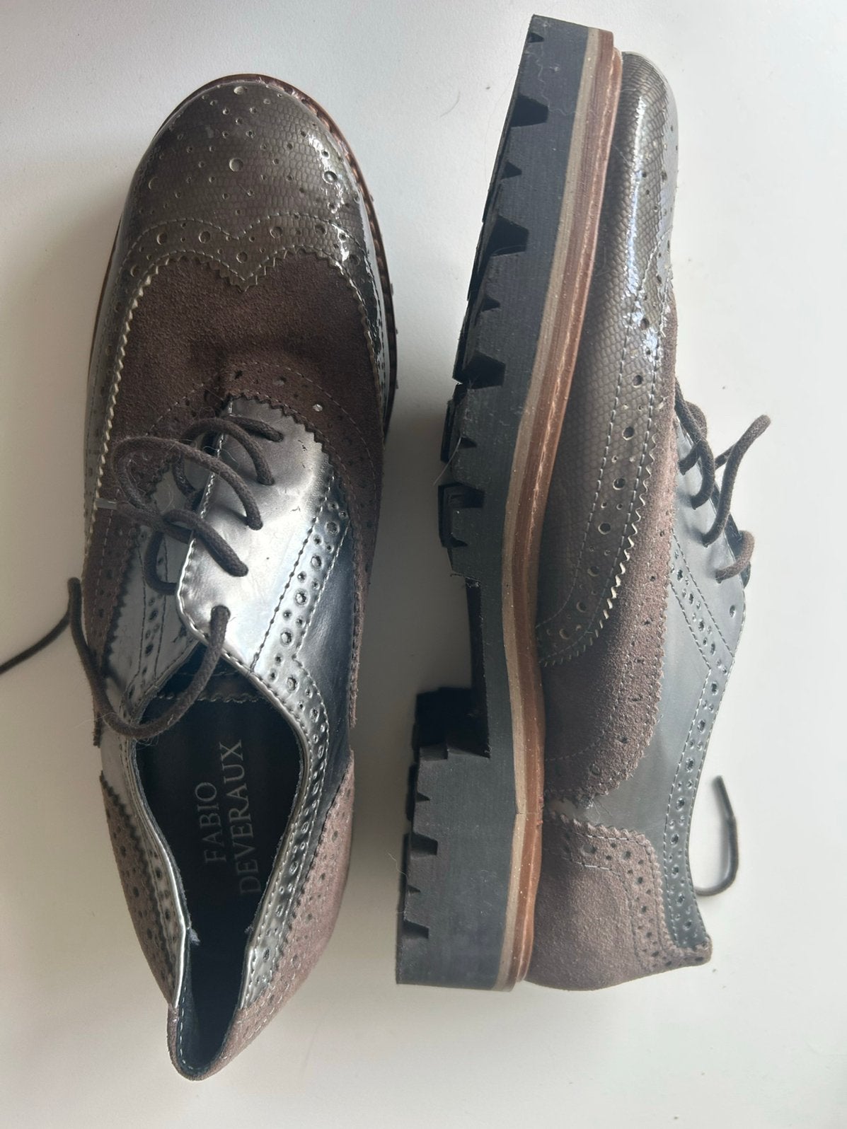 Fabio Deveraux Brogues - nieuw, Bruin/Zilver, maat 40, Ophalen of Verzenden, Nieuw, Bruin, Schoenen met lage hakken