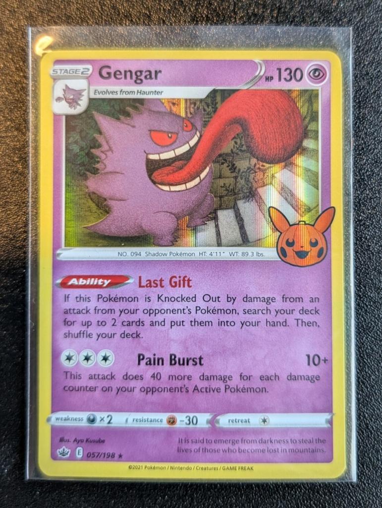 gengar 057/198 holo trick or trade, Ophalen of Verzenden, Zo goed als nieuw, Losse kaart, Foil