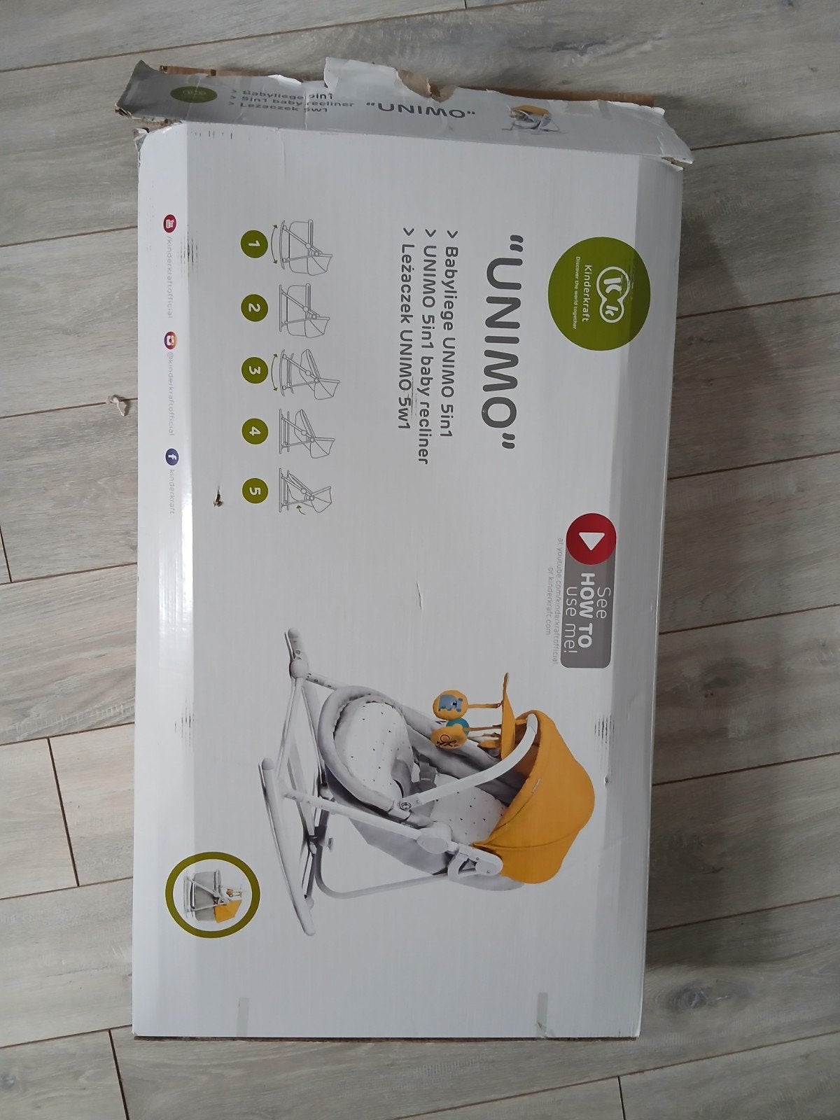 Kinderkraft UNIMO 5-in-1 Babywieg/Wipstoel, Overige merken, Overige typen, Ophalen of Verzenden, Zo goed als nieuw