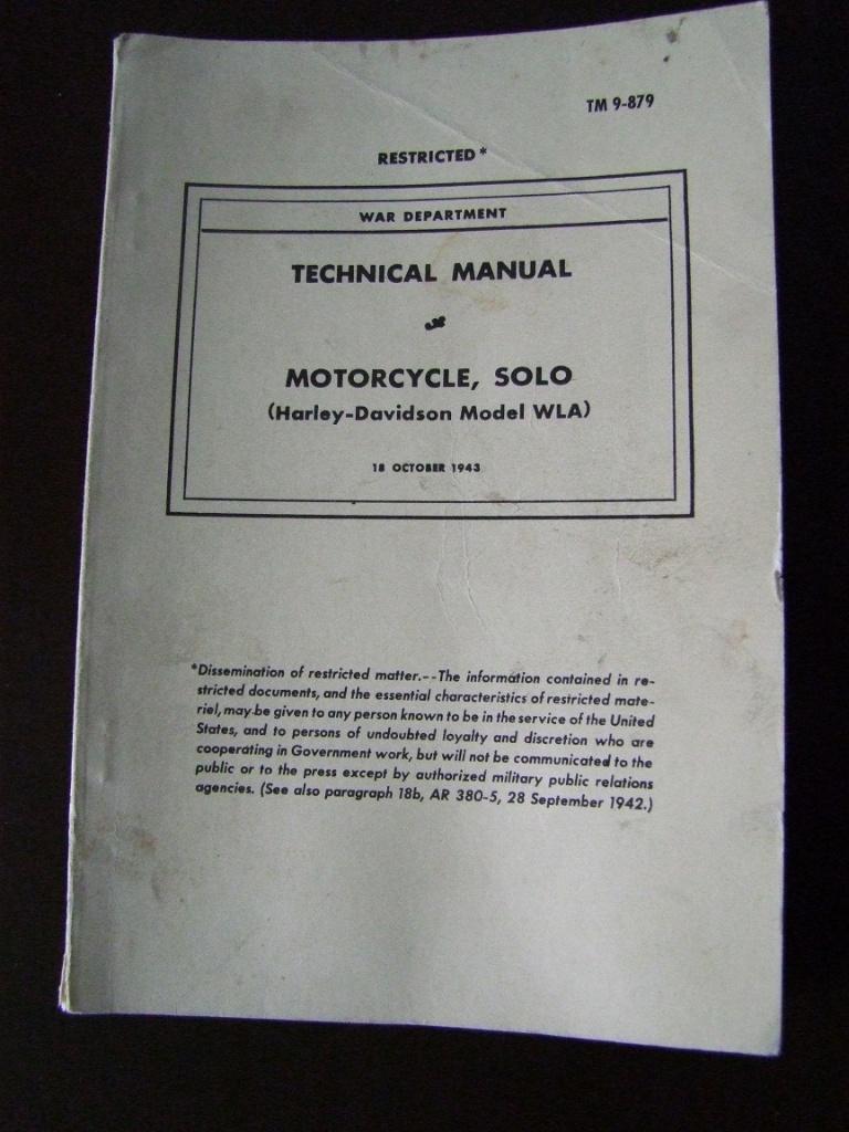 Technische handleiding tm 9-879 Harley Davidson WLA netjes., Ophalen of Verzenden, Landmacht, Nederland, Boek of Tijdschrift