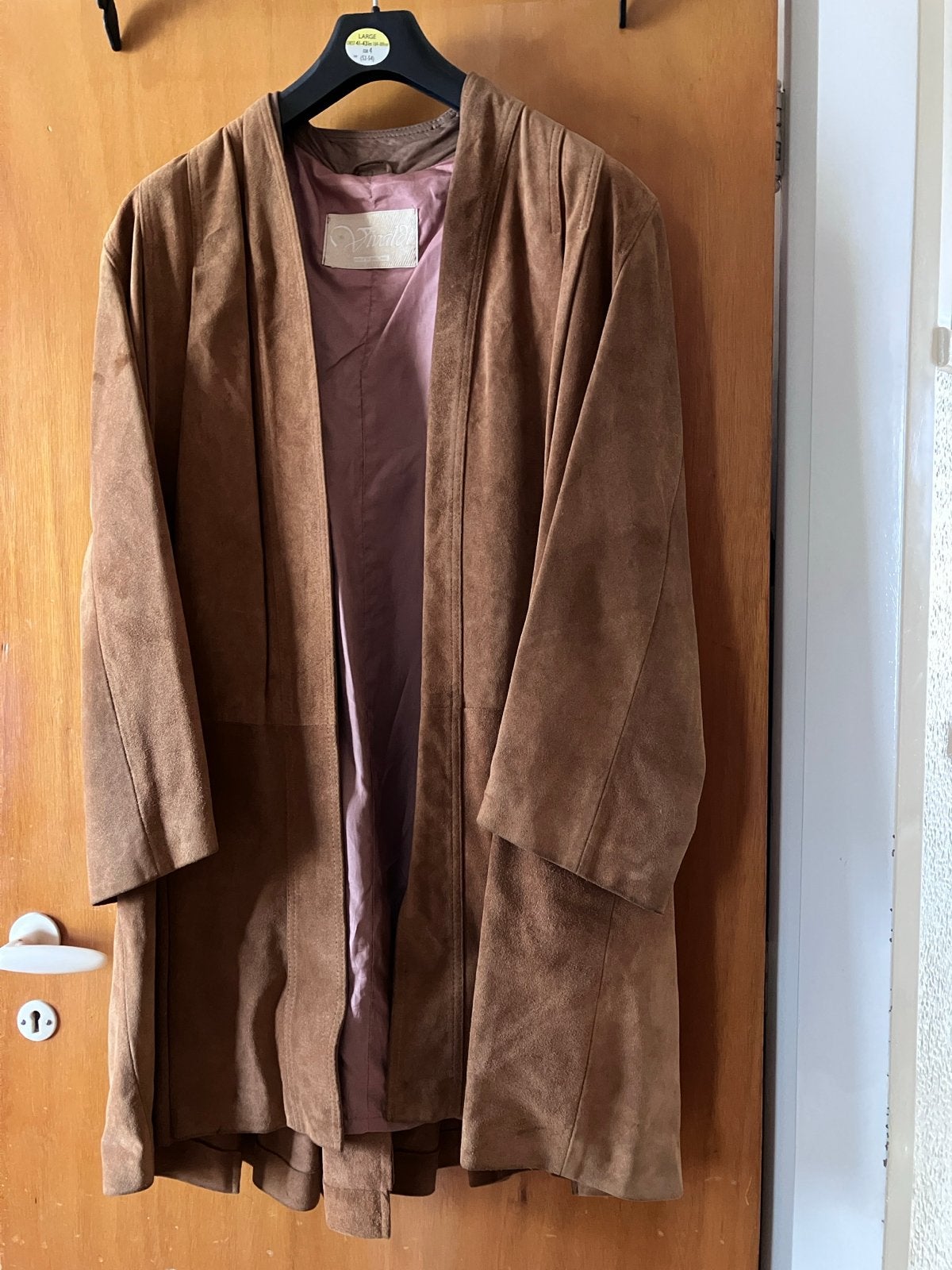 Vintage Vivaldi Suède Leren Jas - Made in UK, Ophalen of Verzenden, Gedragen, Maat 52/54 (L), Bruin