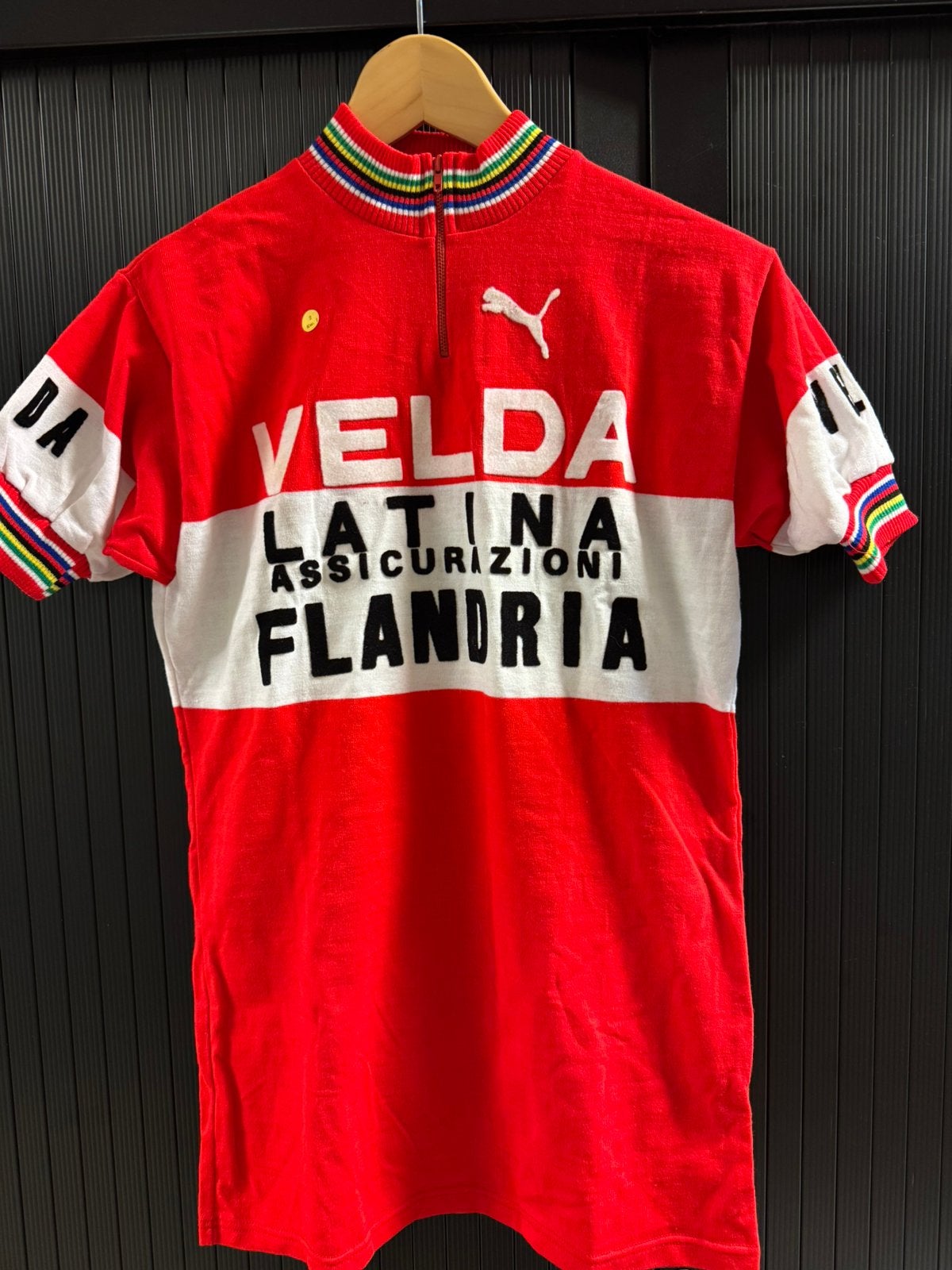 Flandria Velda latina vintage wielershirt uit de jaren 70, Fietsen en Brommers, Fietsaccessoires | Fietskleding, Ophalen of Verzenden