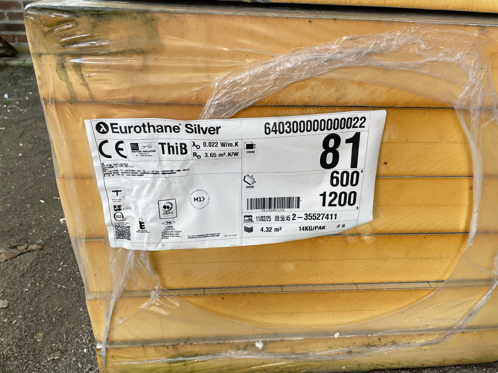 PIR isolatieplaten Eurothane Silver en Recticel, Doe-het-zelf en Verbouw, Ophalen, Gebruikt, Vloerisolatie, 5 tot 10 m²