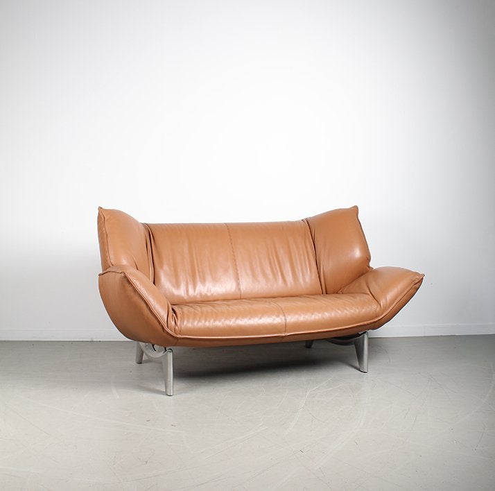 1x Leolux Tango 2-zits/192cm Bank Cognac Leer – Gepolijst, Niet ingevuld, Gebruikt, 150 tot 200 cm, Niet ingevuld