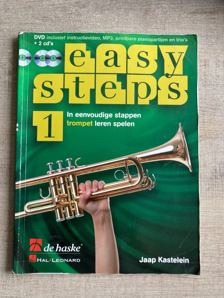 Easy Steps 1 voor trompet met 2 CD's, Gebruikt, Les of Cursus, Ophalen of Verzenden, Trompet
