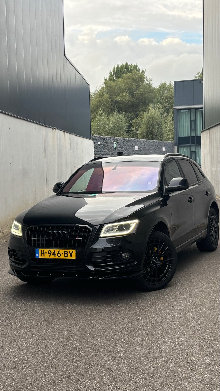 Zeer Nette! Audi Q5, Zwart, 4 cilinders, Leder en Stof, Zwart