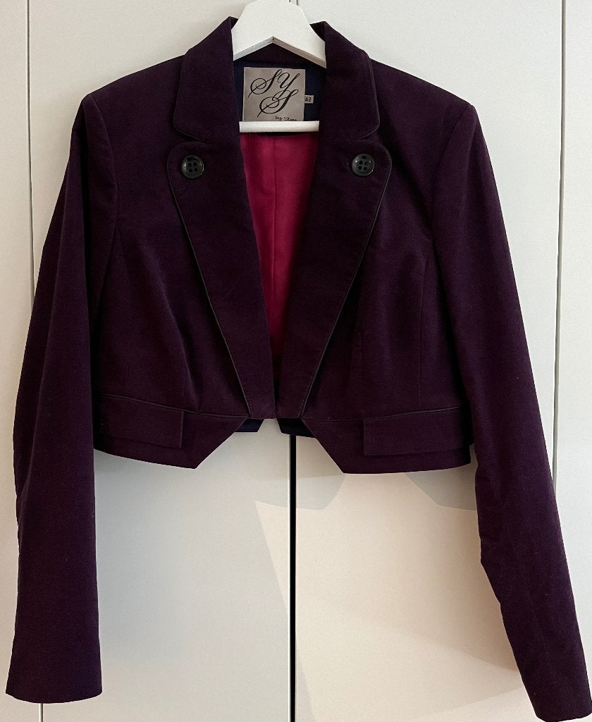 STEPS fluwelen paars kort jasje NIEUW, Kleding | Dames, Jasjes, Kostuums en Pakken, Maat 38/40 (M), Steps by LyL, Paars, Nieuw