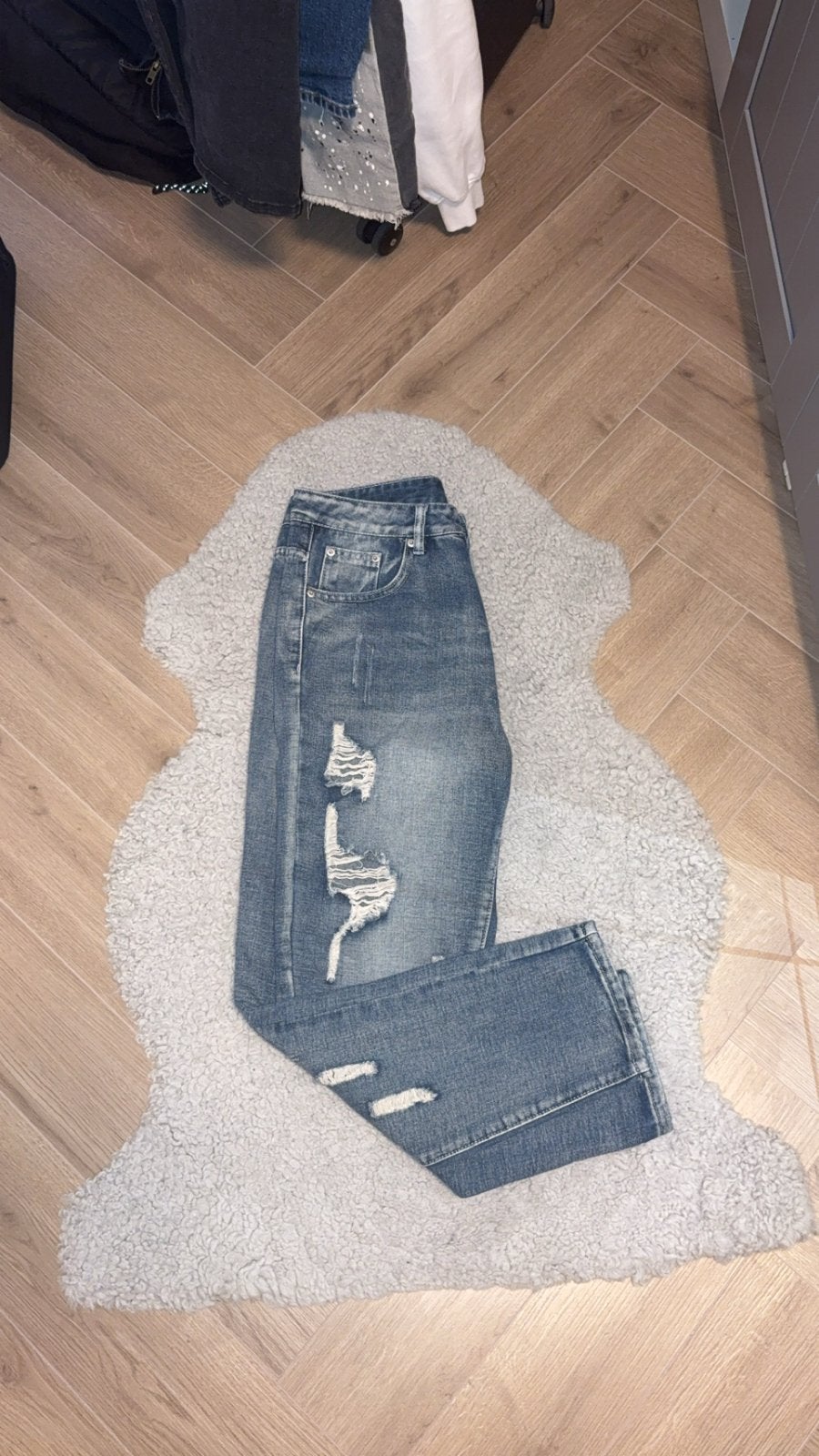 MANFINITY gescheurde jeans maat S, Kleding | Dames, Spijkerbroeken en Jeans, Verzenden, Zo goed als nieuw, Blauw, W27 (confectie 34) of kleiner