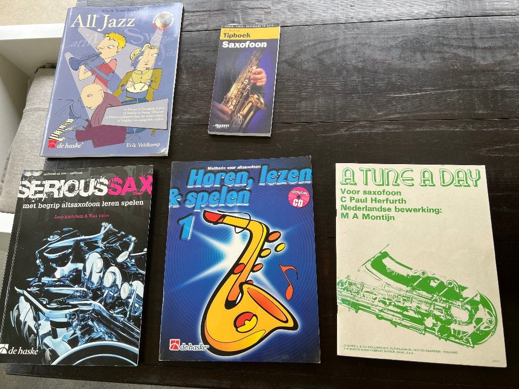 Muziekboeken saxofoon, Ophalen, Zo goed als nieuw, Jazz, Saxofoon