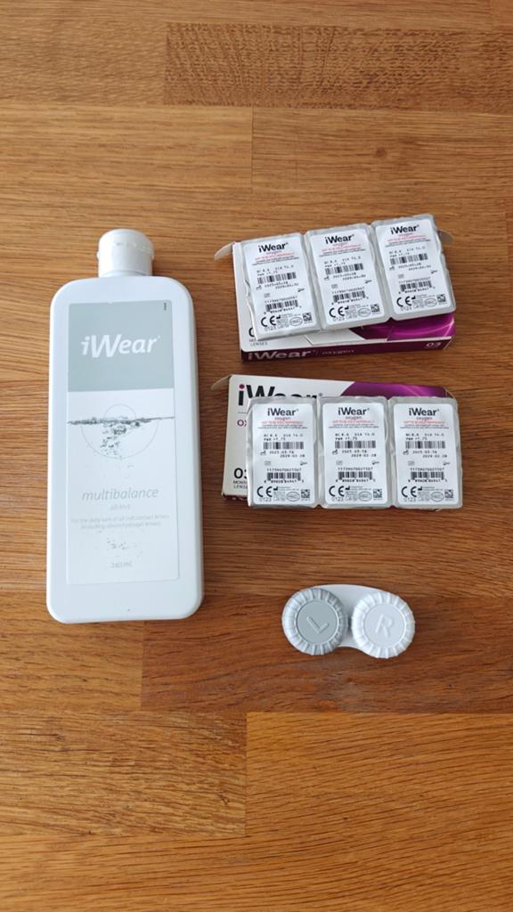 iWear Contactlenzen set met Lenzenvloeistof, Ophalen of Verzenden, Nieuw, Ogen, Reiniging
