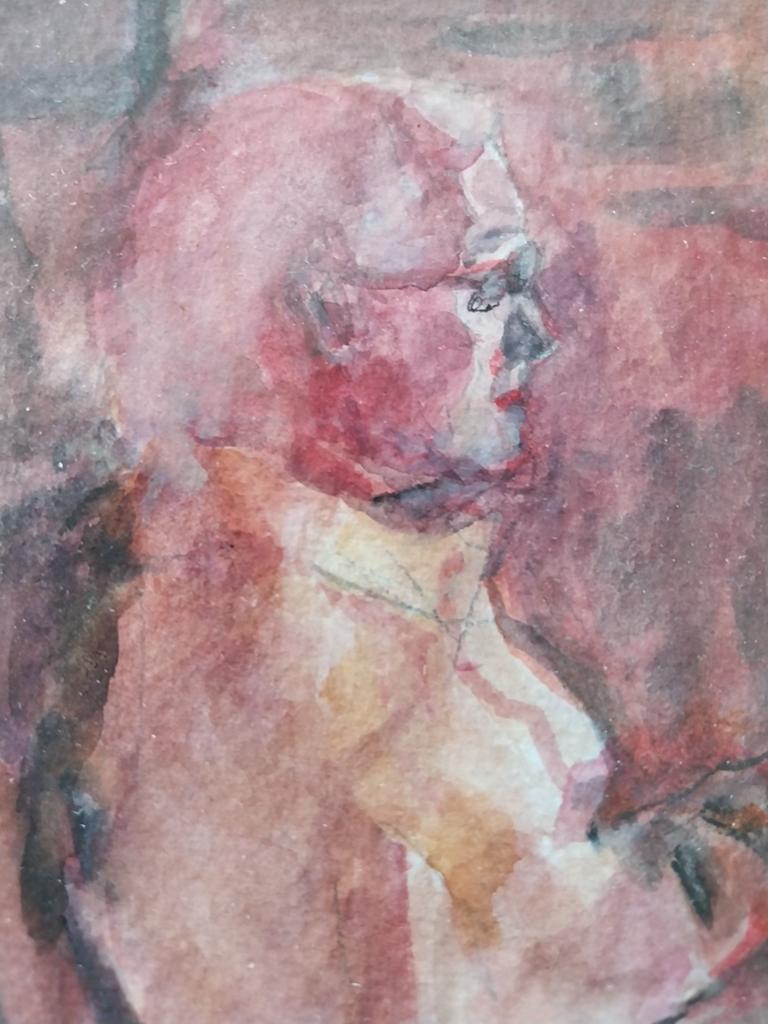 Oma Riek moeder van Bertus Voortman Zutphen., Antiek en Kunst, Kunst | Tekeningen en Foto's, Ophalen of Verzenden