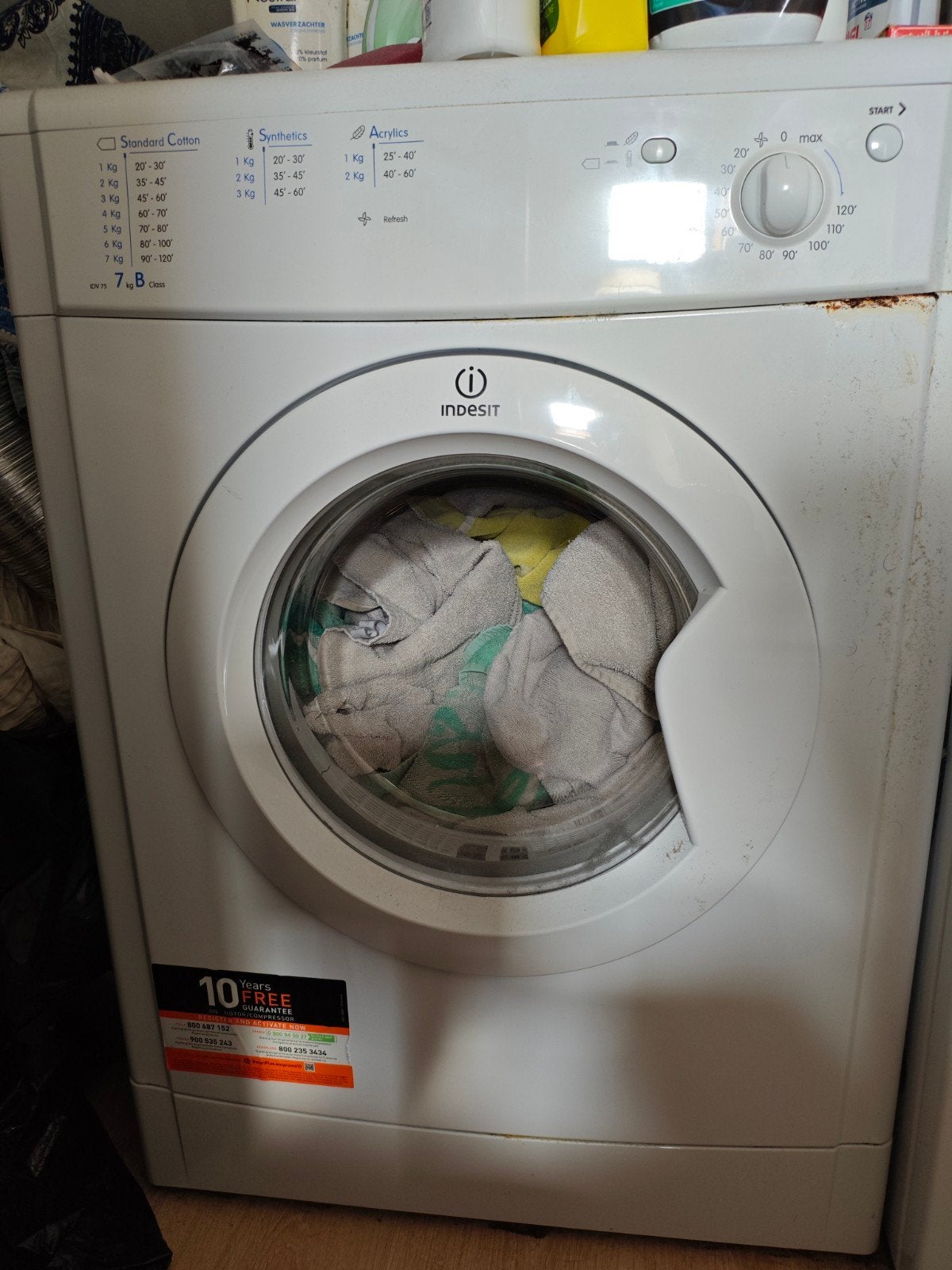 Indesit IDV75 Luchtafvoerdroger, Witgoed en Apparatuur, Wasdrogers, 6 tot 8 kg, Gebruikt, Luchtafvoer, Ophalen of Verzenden
