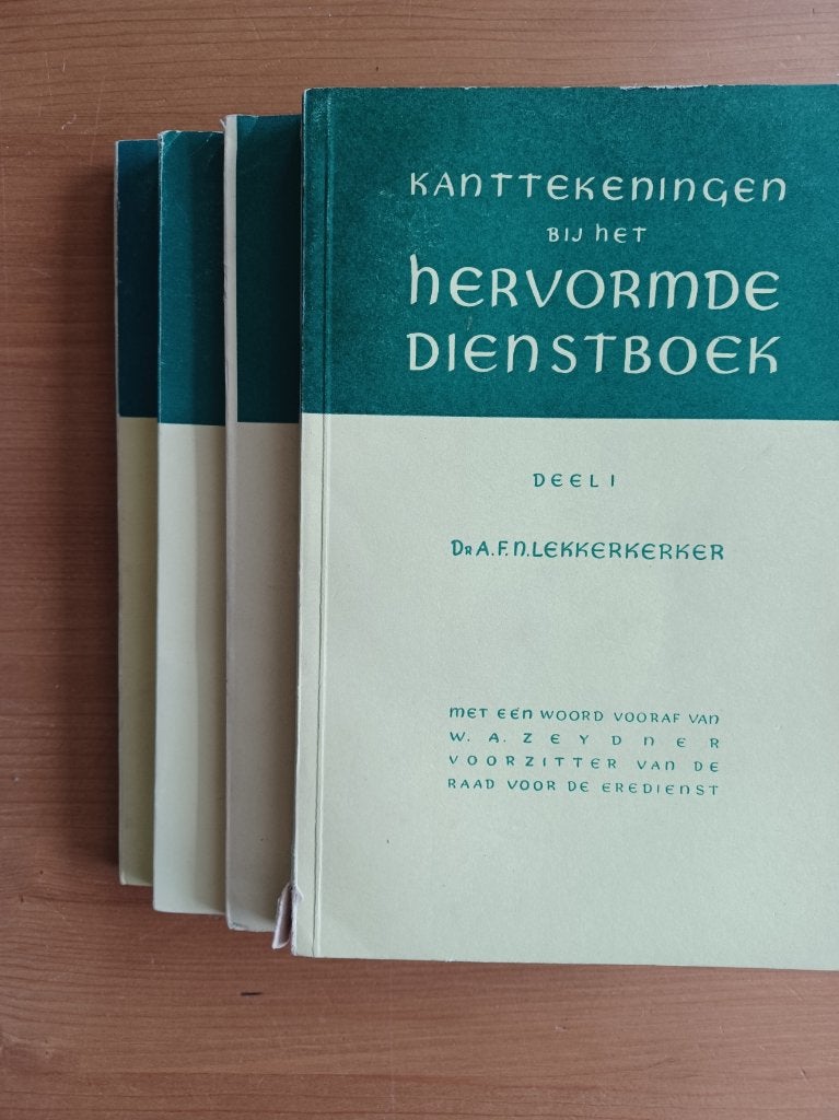 Kanttekeningen bij het Hervormde Dienstboek deel I t/m IV, Gelezen, Christendom | Protestants, Ophalen of Verzenden, Dr. A.F.N. Lekkerkerker