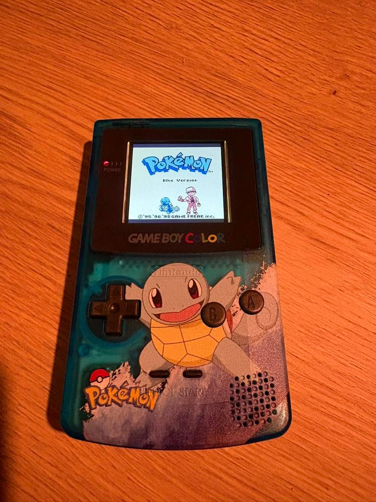 Custom - Nintendo Gameboy Color Squirtle IPS + Game!, Spelcomputers en Games, Spelcomputers | Nintendo Game Boy, Met games, Nieuw