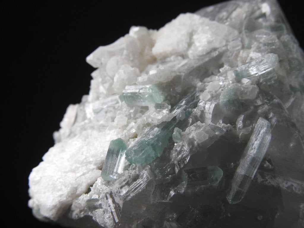 Blauwe Toermalijn op Kwarts, Verzenden, Mineraal