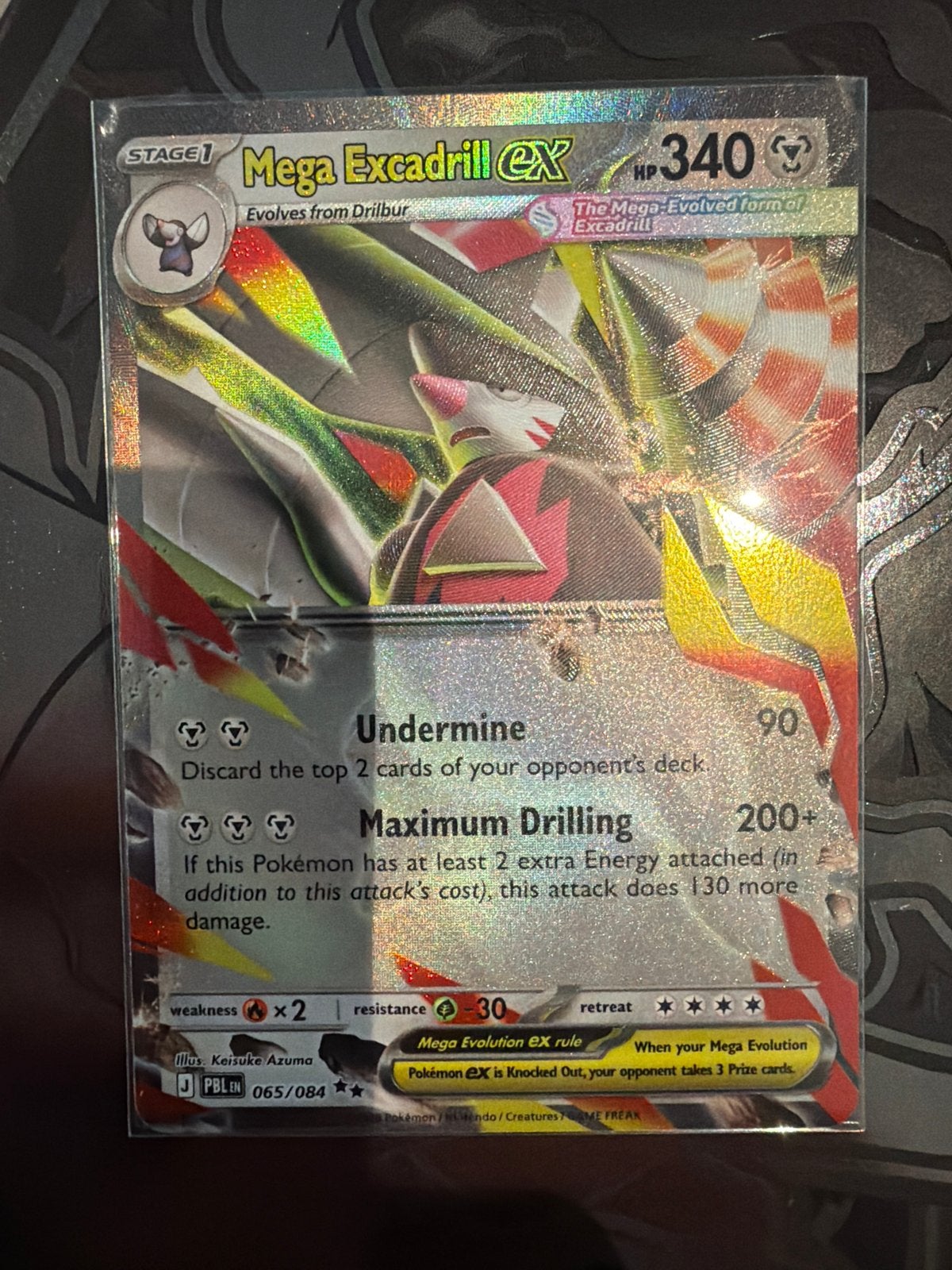 Nieuwe Mega Excadrill EX - Pitch Black Pokémon kaart, Ophalen of Verzenden, Nieuw, Losse kaart, Foil