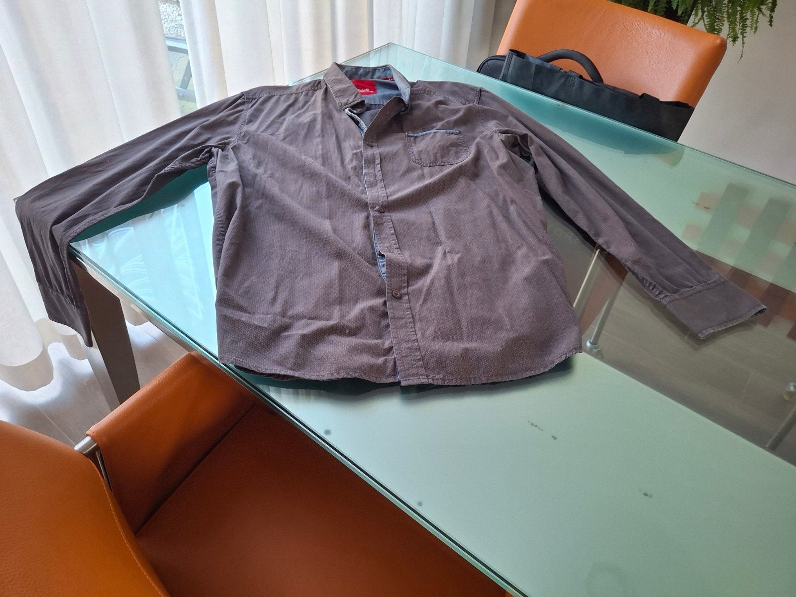 heren overhemd met lange mouwen, Kleding | Heren, Bruin, Ophalen of Verzenden, Blue Fields, Gedragen