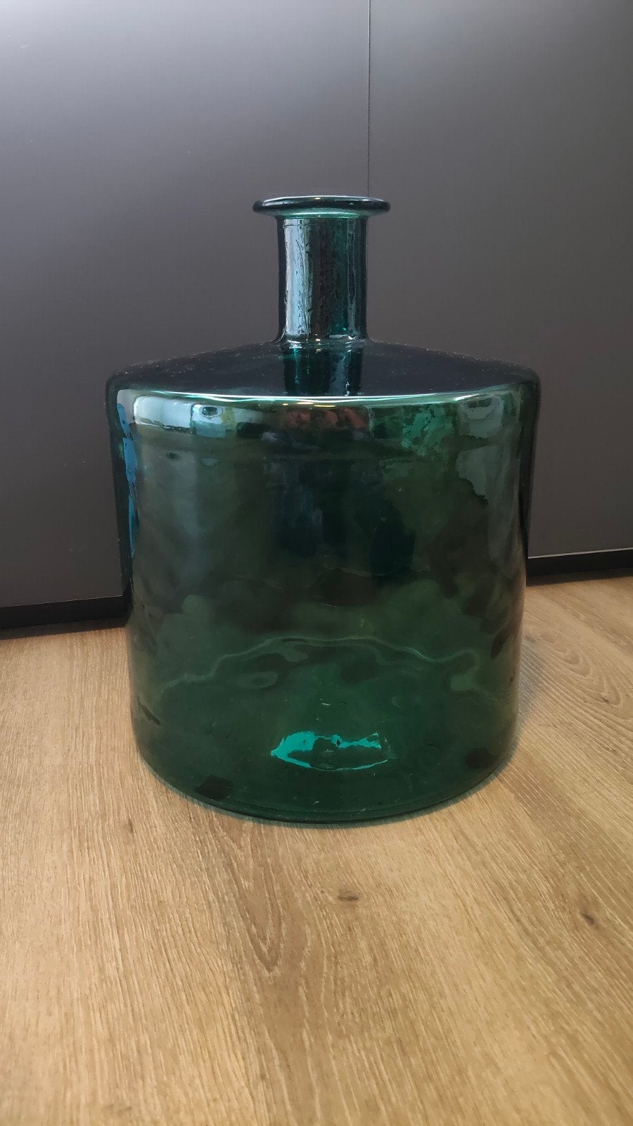 Grote groene glazen vaas - 35cm doorsnee, 45cm hoog, Ophalen