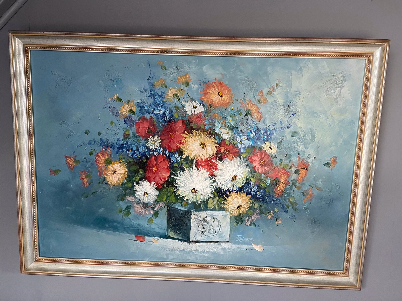 Bloemen schilderij, Ophalen