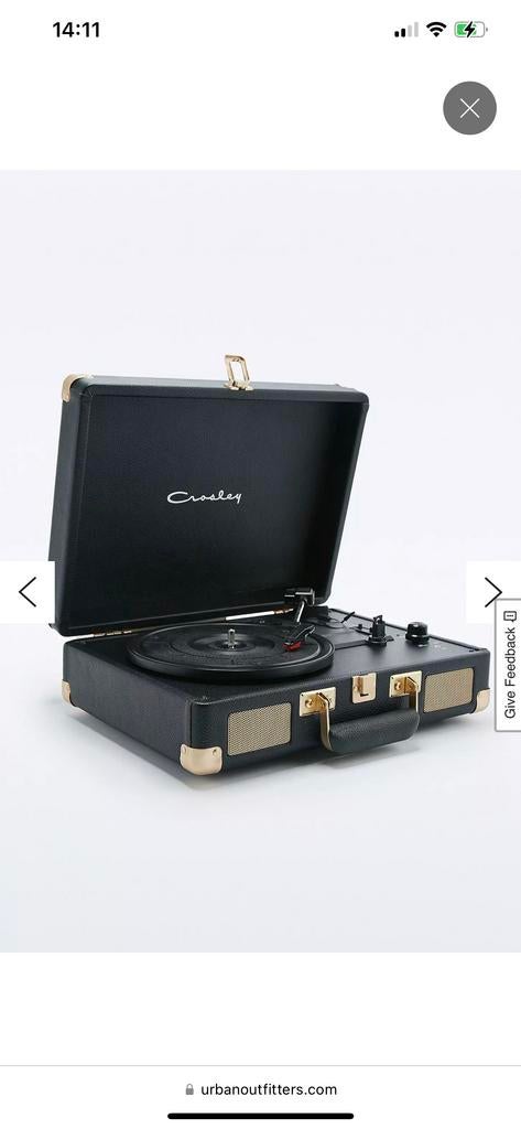 Crosley Platenspeler Limited Edition Zwart/Goud, Audio, Tv en Foto, Platenspelers, Gebruikt, Platenspeler, Overige merken, Ophalen of Verzenden
