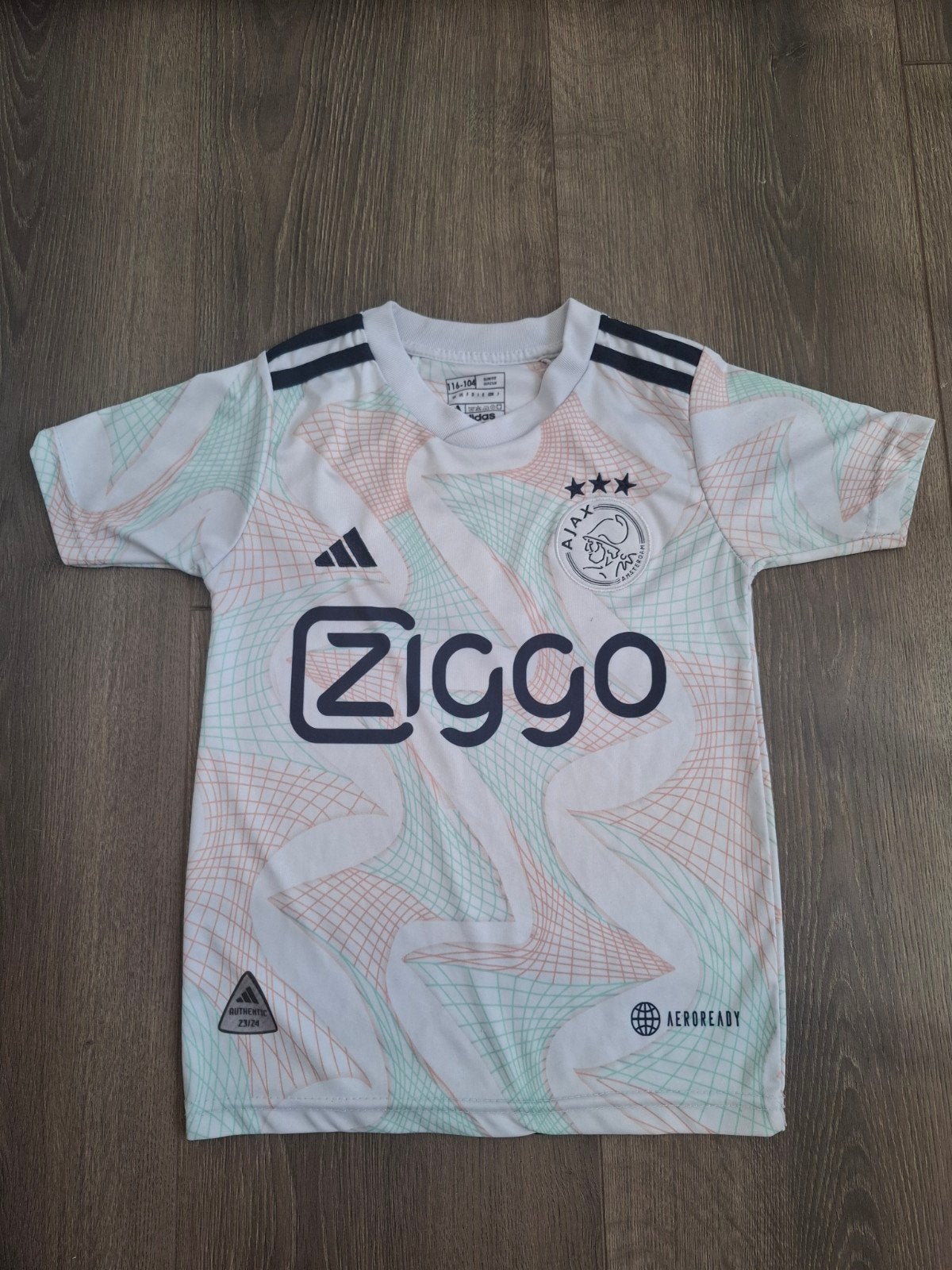 Ajax Adidas Uitshirt 2023/2024 Kind Maat 116-104, Maat XS of kleiner, Ophalen of Verzenden, Zo goed als nieuw, Shirt
