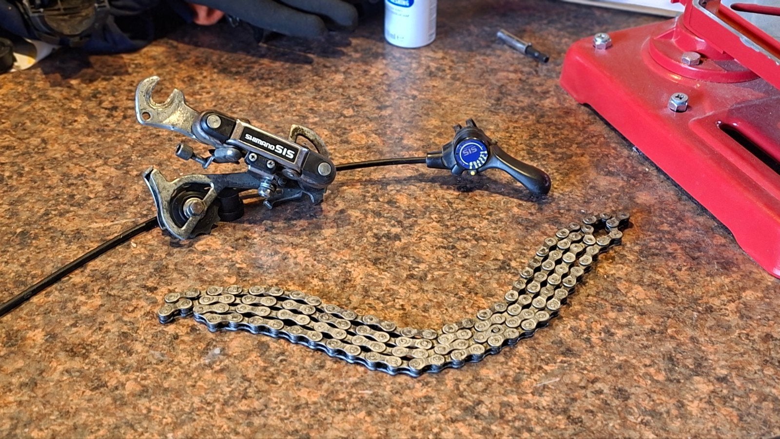 Shimano SIS Derailleur, Shifter & Ketting - Gebruikt, Ophalen, Gebruikt, Derailleur of Ketting, Shimano