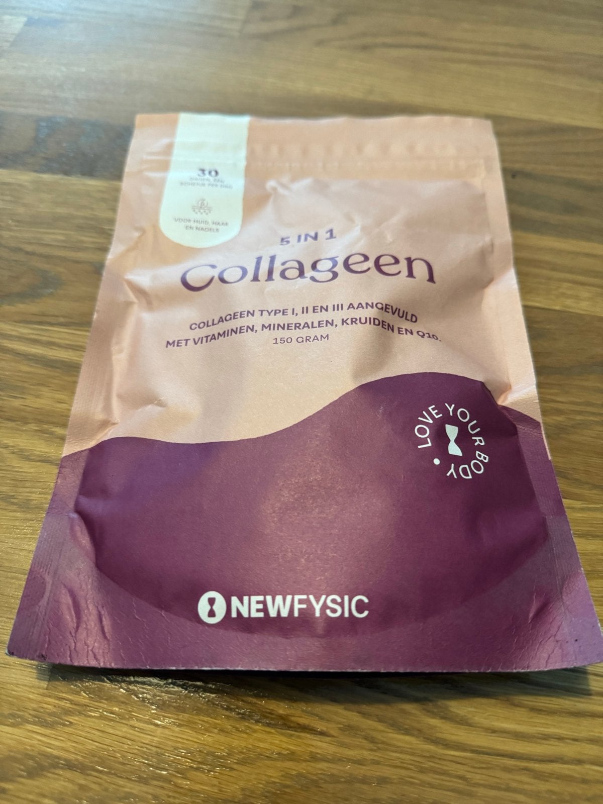 Newfysic 5 in 1 Collageen Poeder - 150 gram, Ophalen of Verzenden, Nieuw, Poeder of Drank