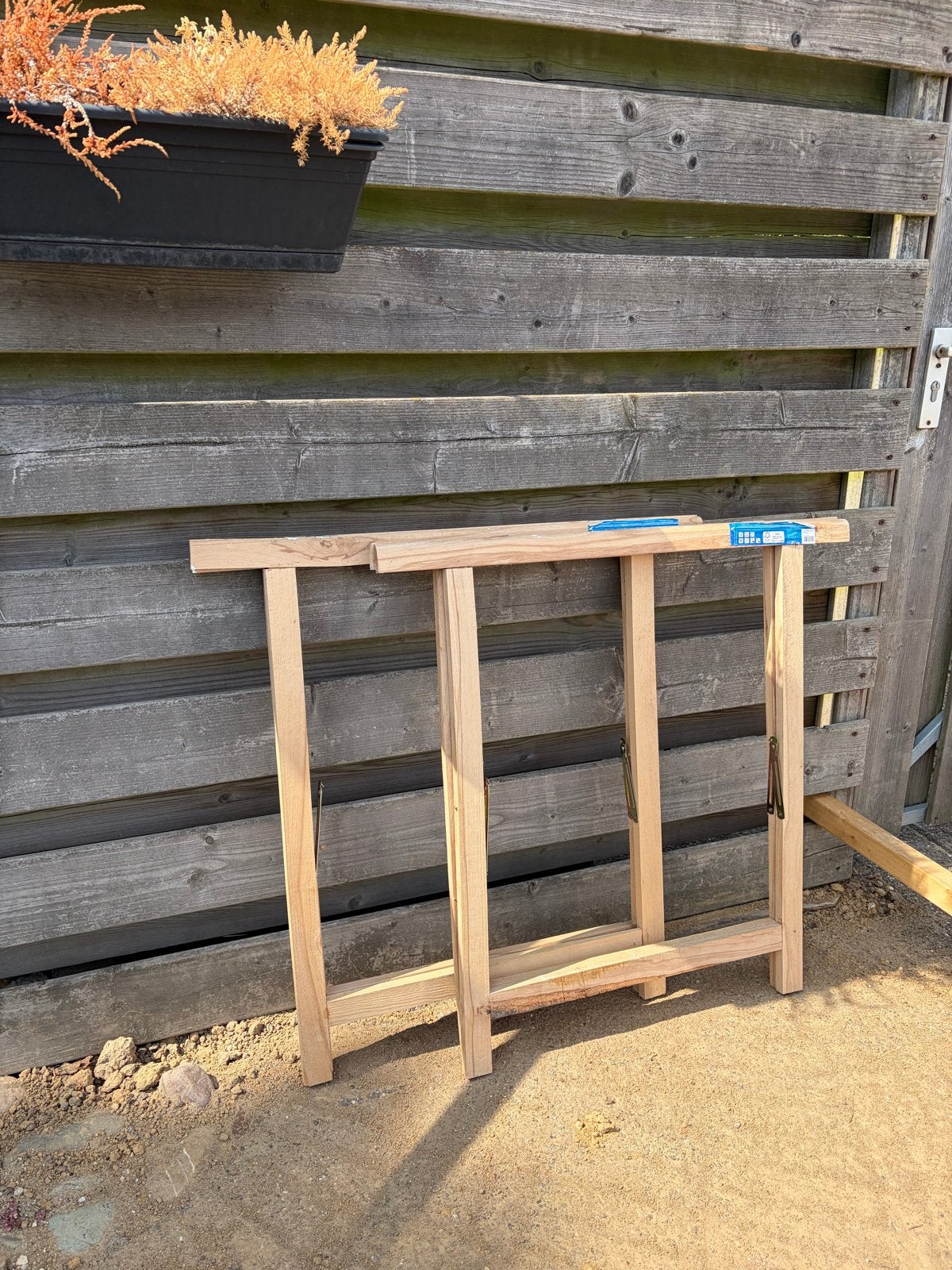 2 x schraag zwaar hout 80x80 cm, Doe-het-zelf en Verbouw, Werkbanken, Ophalen, Gebruikt, Inklapbaar