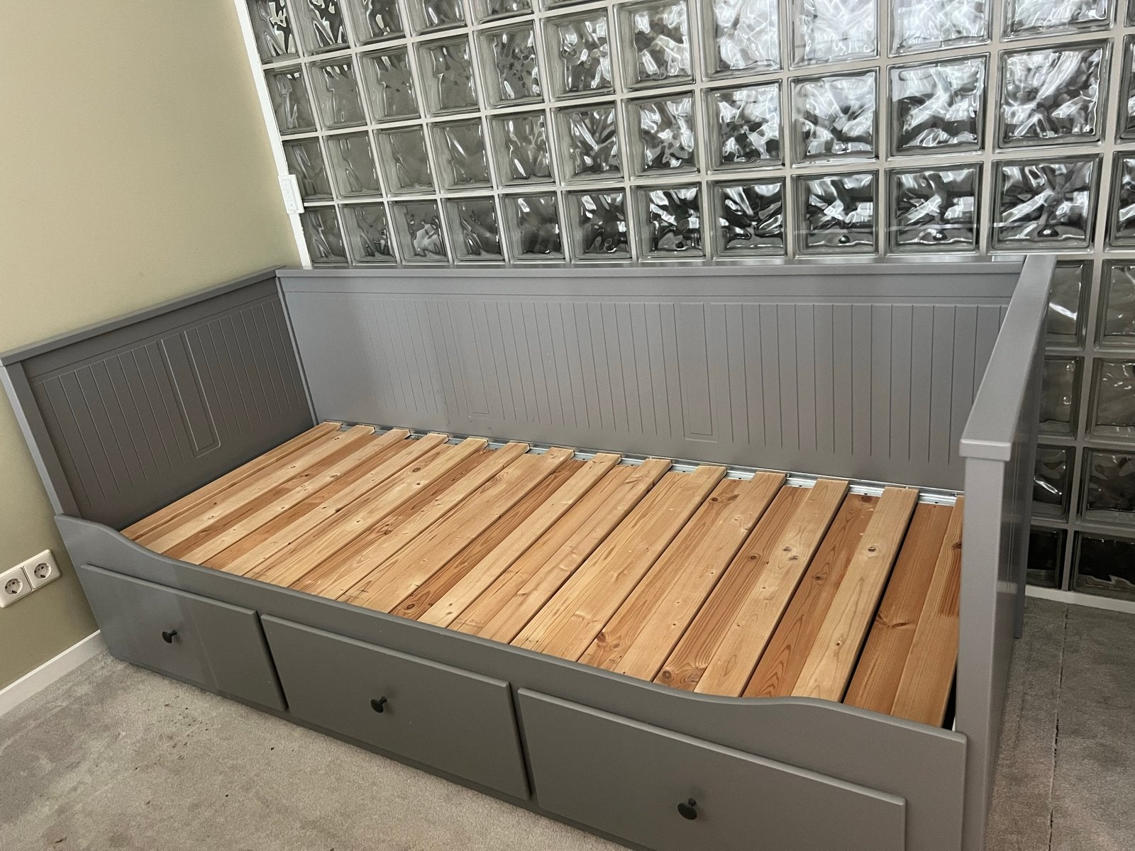 IKEA Hemnes Bedbank uittrekbaar 80x200 cm met 3 lades, Ophalen, Eenpersoons, 80 cm, 200 cm