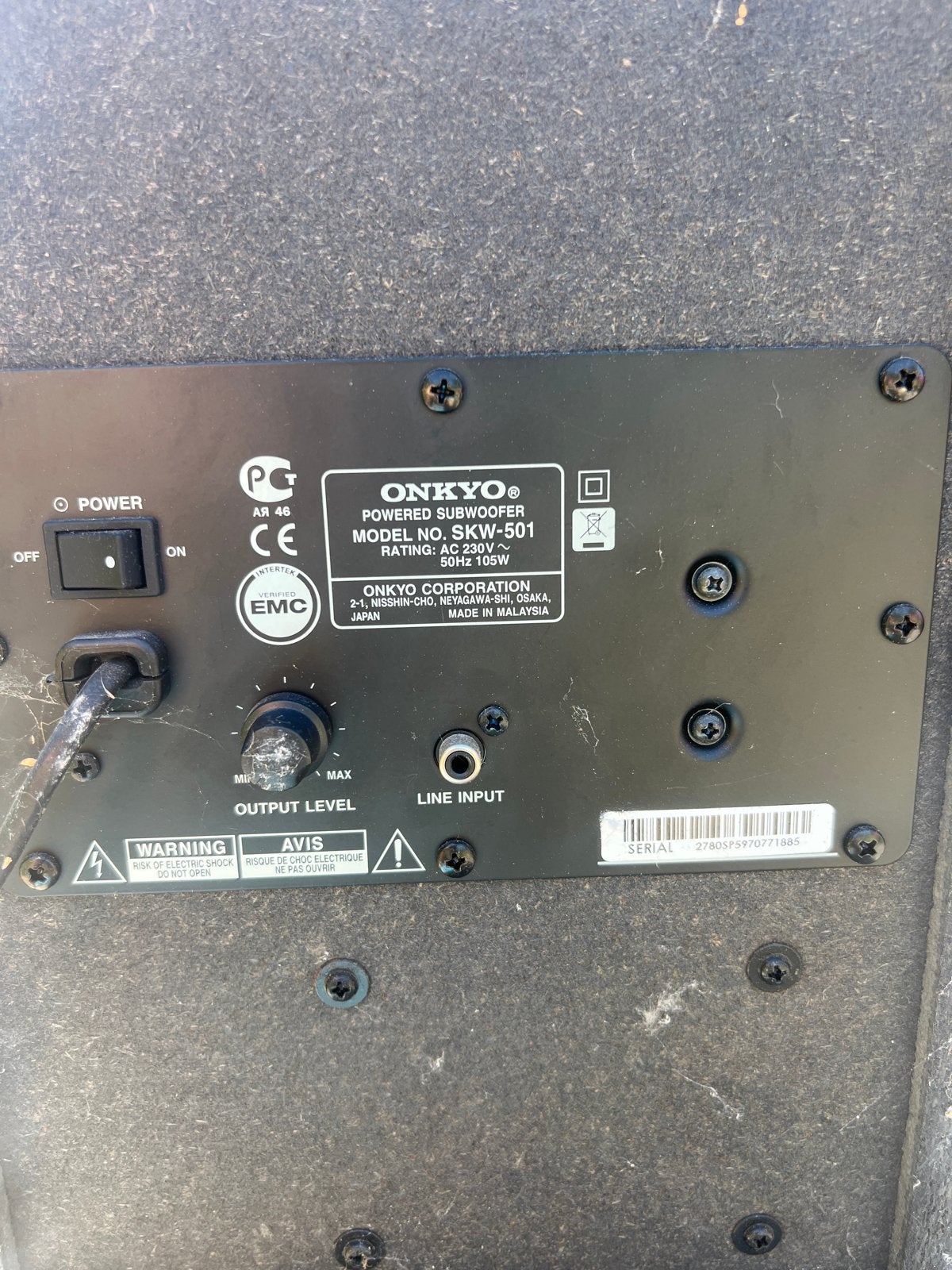 Onkyo SKW-501 Powered Subwoofer - Krachtige Bass